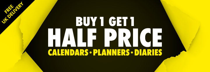 Buy 1 Get 1 Half Price on Calendars, Planners & Diaries