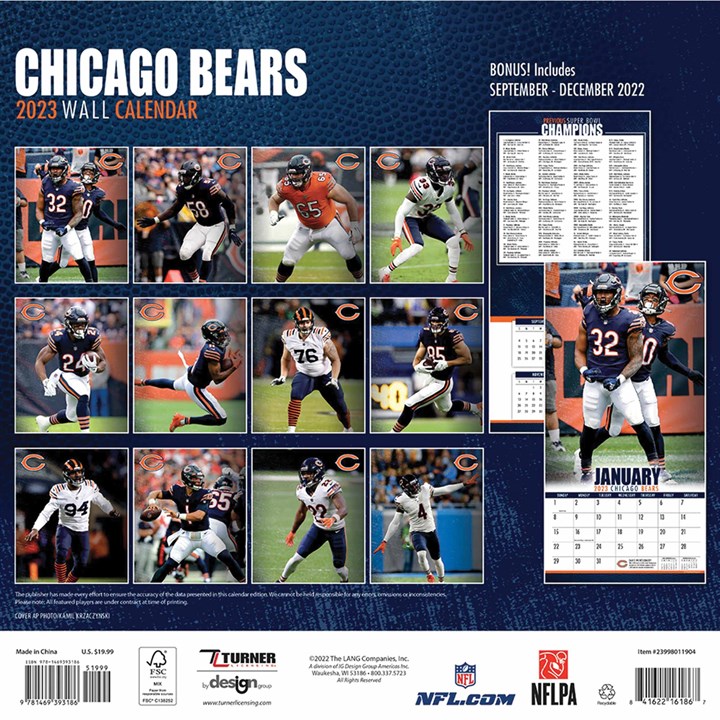 Chicago Bears NFL Calendar 2023