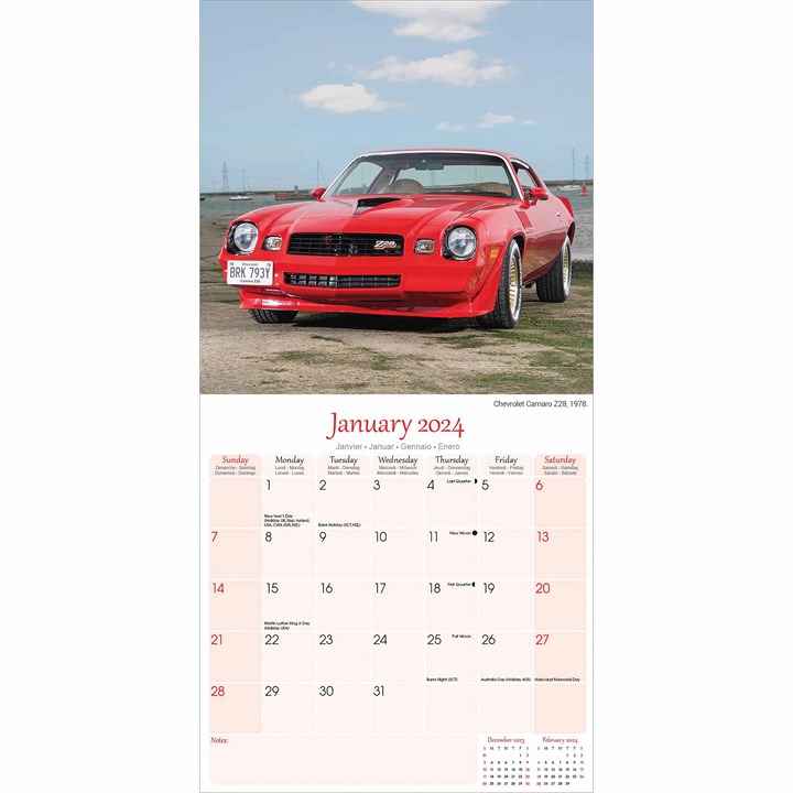 American Classic Cars Calendar 2024