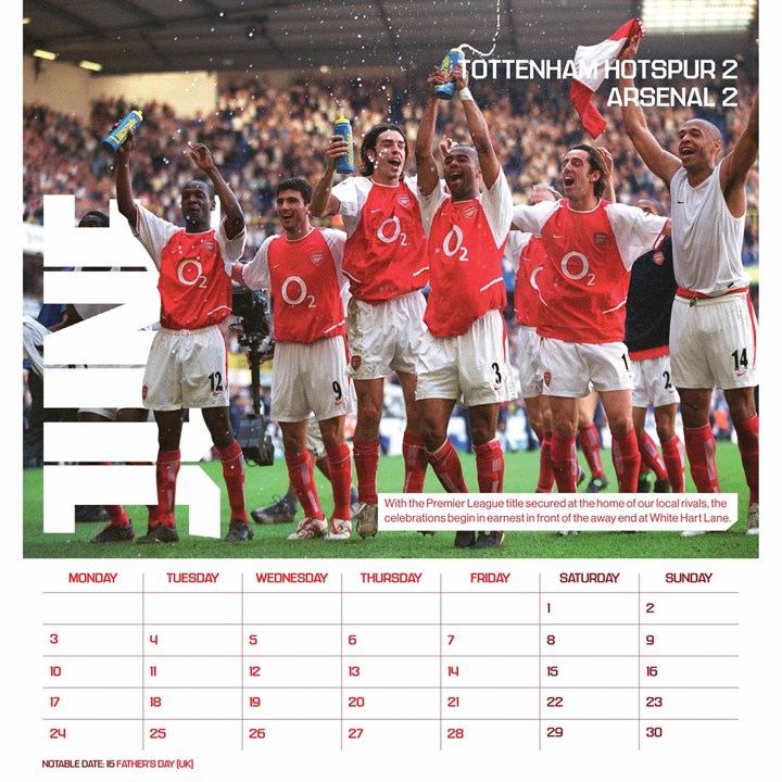 Arsenal FC, The Invincibles Easel Desk Calendar 2024