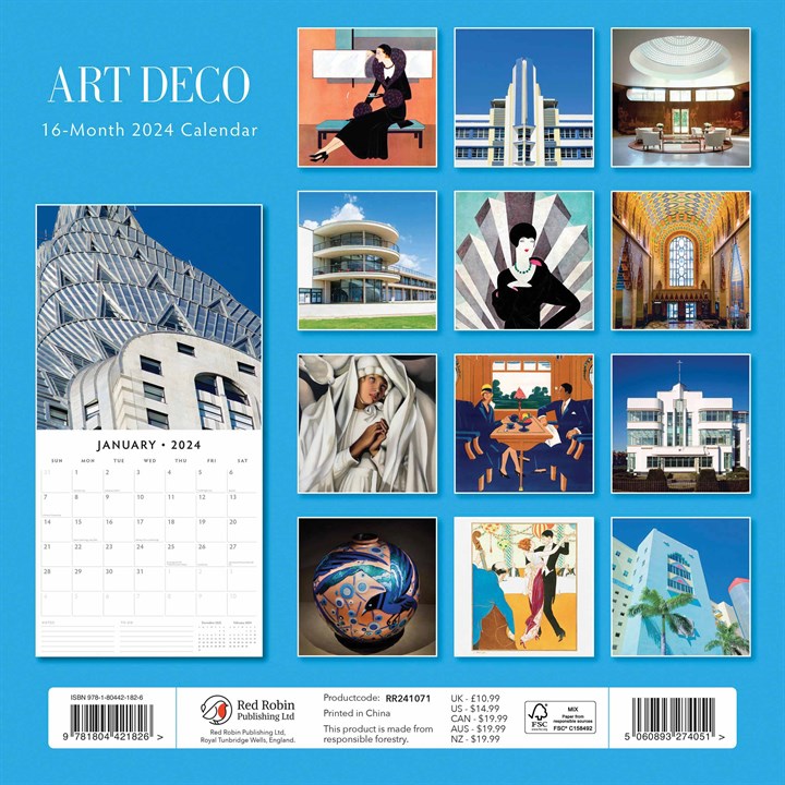 Art Deco Calendar 2024