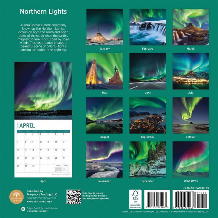 Northern Lights Calendar 2024