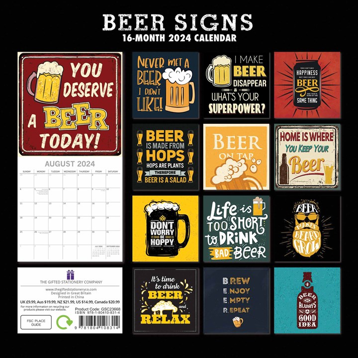 Beer Signs Calendar 2024