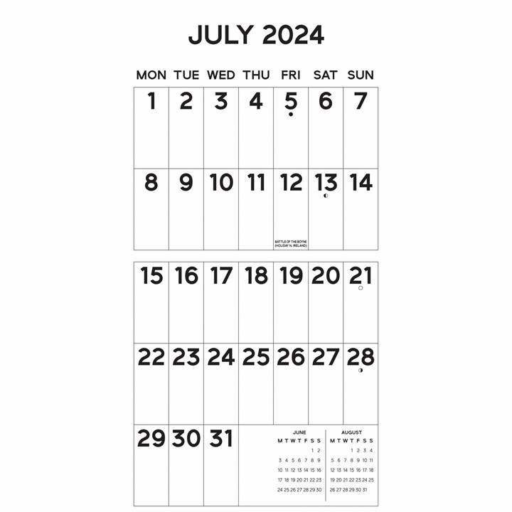 Big Letters, Big Numbers Calendar 2024