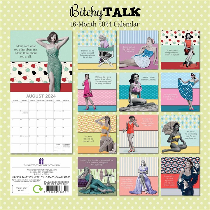 Bitchy Talk Calendar 2024
