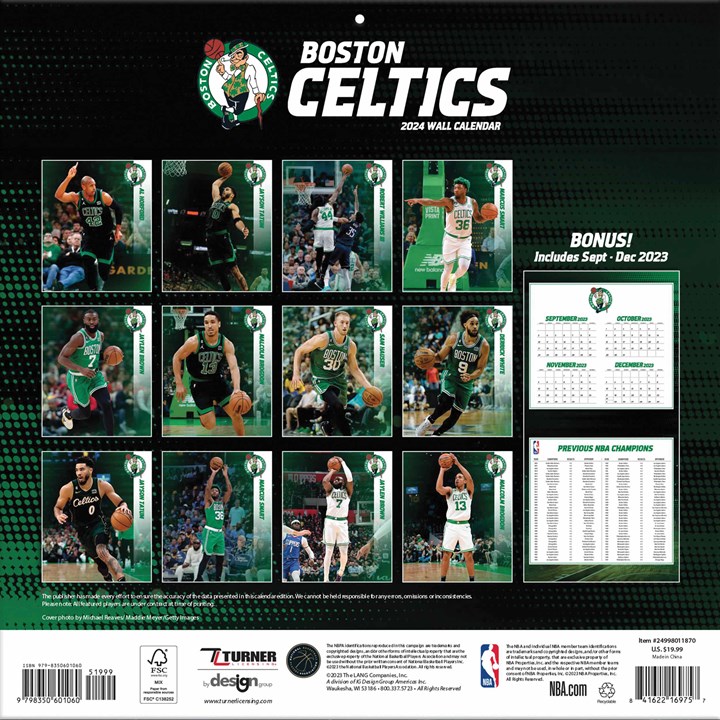 Boston Celtics NBA Calendar 2024