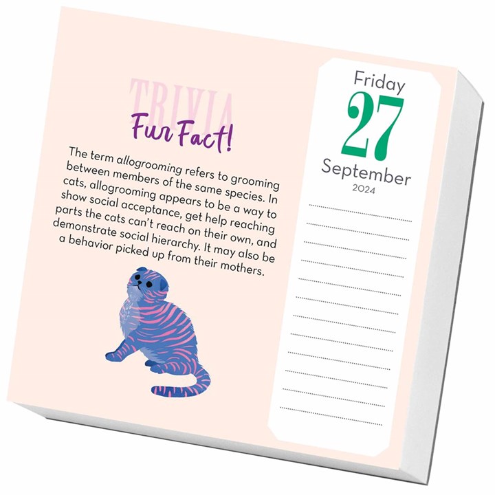 Cat Trivia Desk Calendar 2024