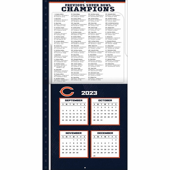 Chicago Bears NFL Calendar 2024