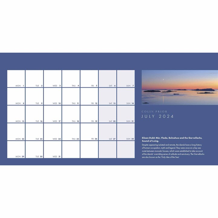 Colin Prior, Panoramic Scotland Easel Desk Calendar 2024