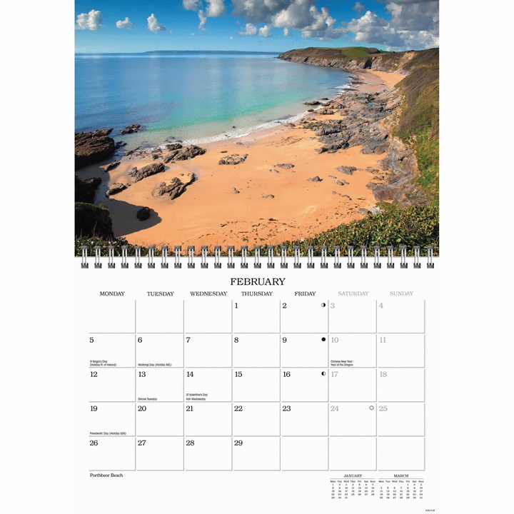 Cornish Riviera A5 Calendar 2024