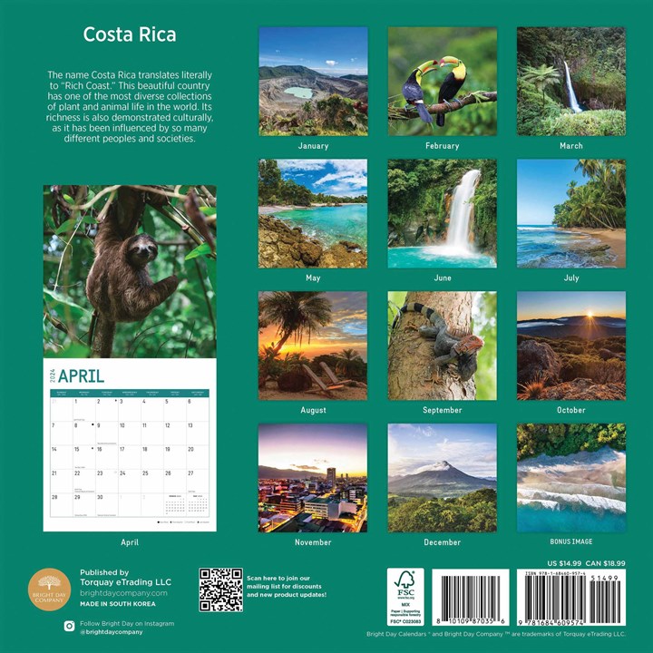 Costa Rica Calendar 2024