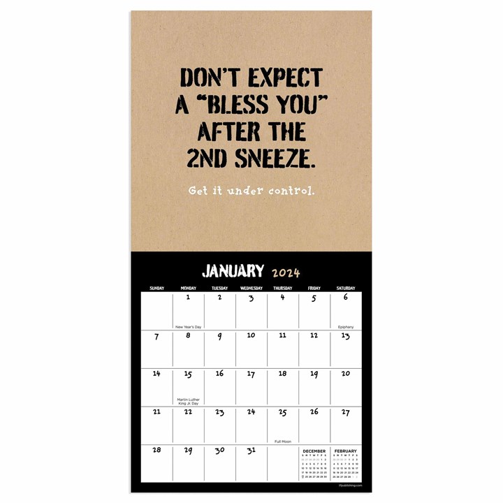 Daily Sarcasm, Favorite Childhood Memory Mini Calendar 2024