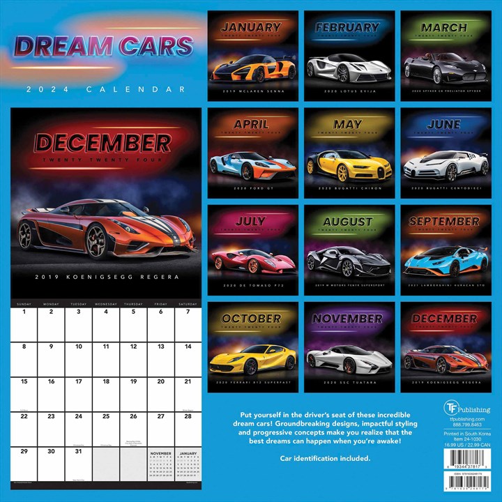 Dream Cars Calendar 2024