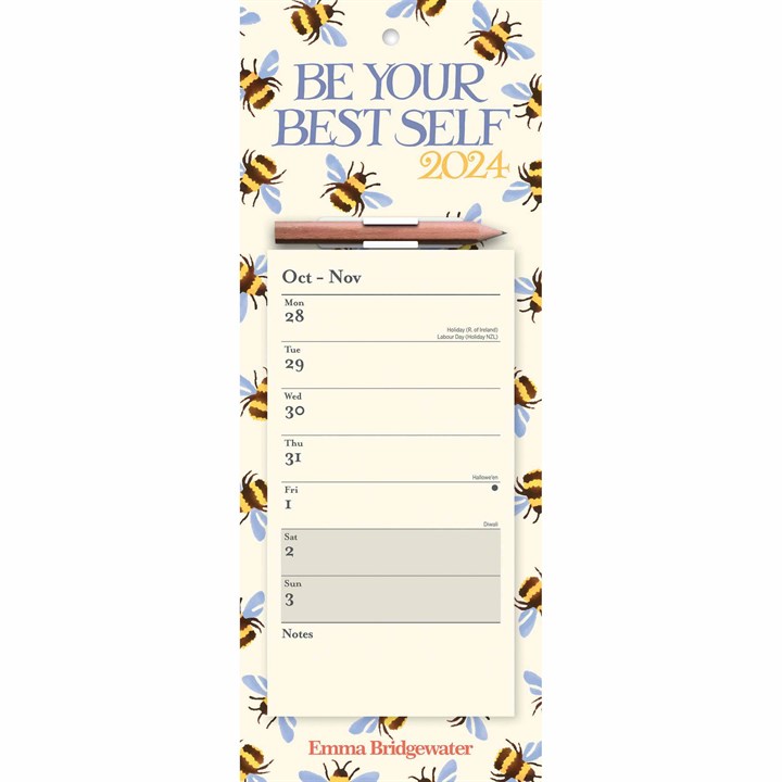 Emma Bridgewater, Bumblebee Slim Calendar 2024