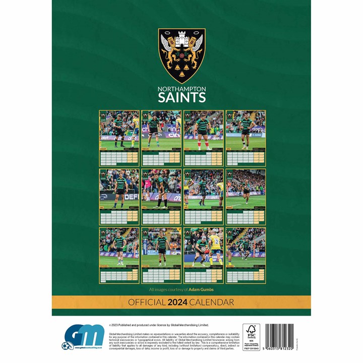 Northampton Saints A3 Calendar 2024