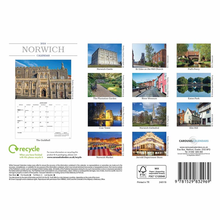 Norwich A5 Calendar 2024