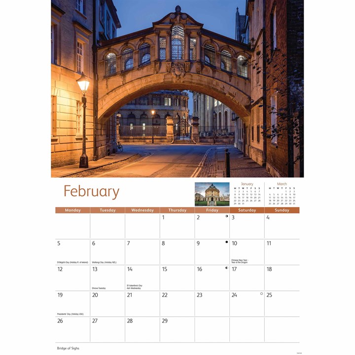 Oxford A4 Calendar 2024