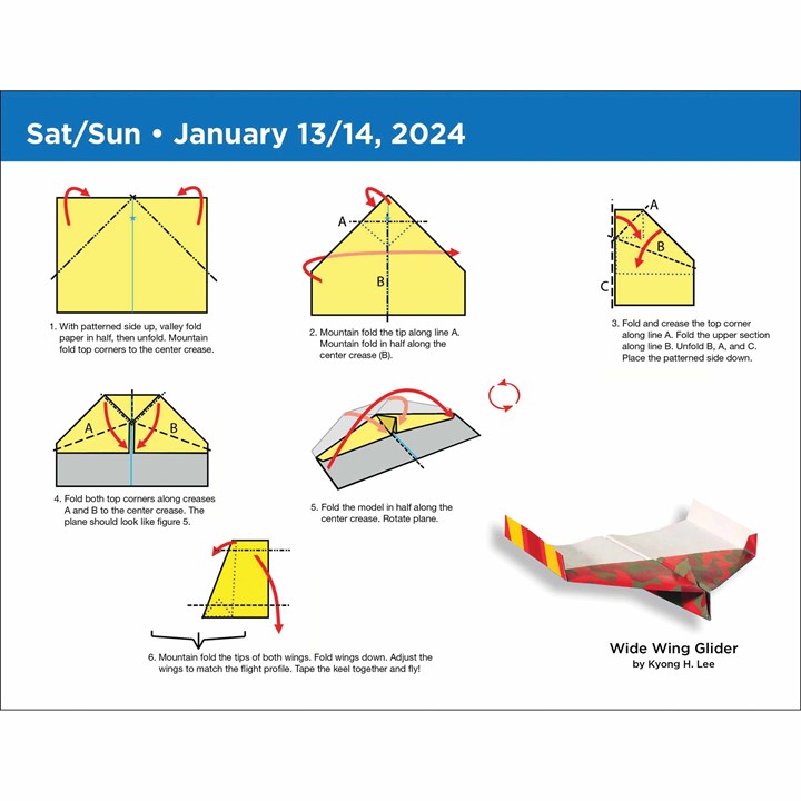 Paper Airplane Desk Calendar 2024