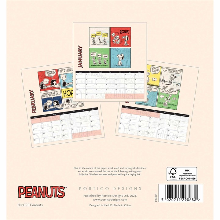 Peanuts Easel Desk Calendar 2024