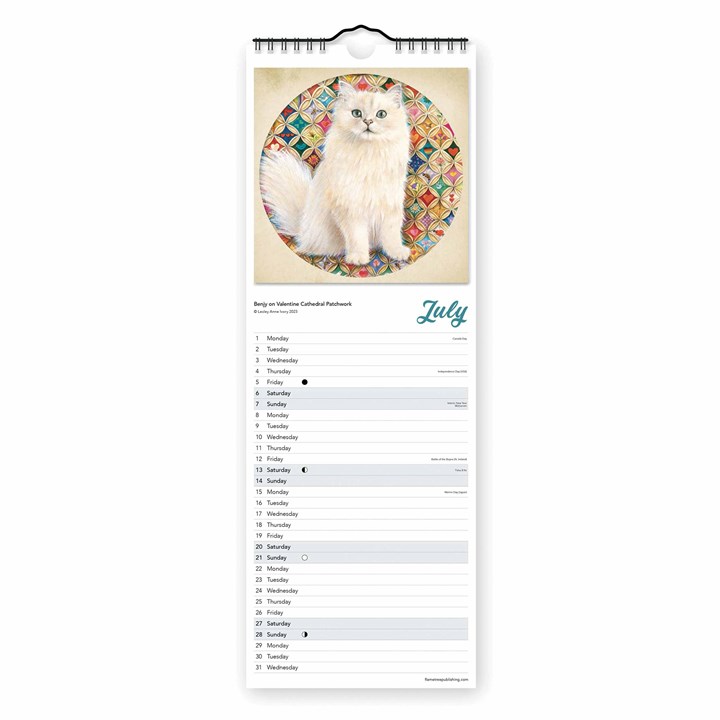 Ivory Cats Slim Calendar 2024