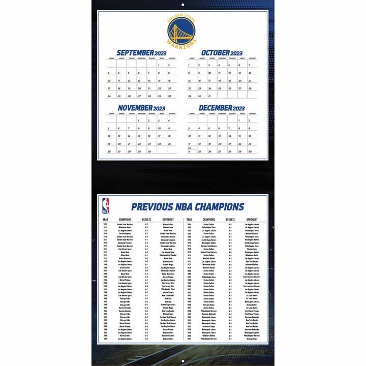 Golden State Warriors NBA Calendar 2024