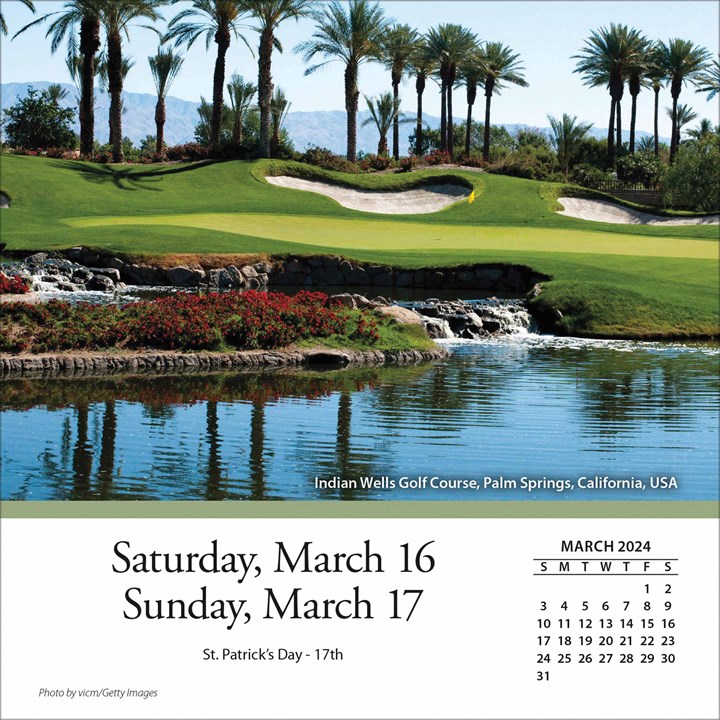 Golf Courses Desk Calendar 2024