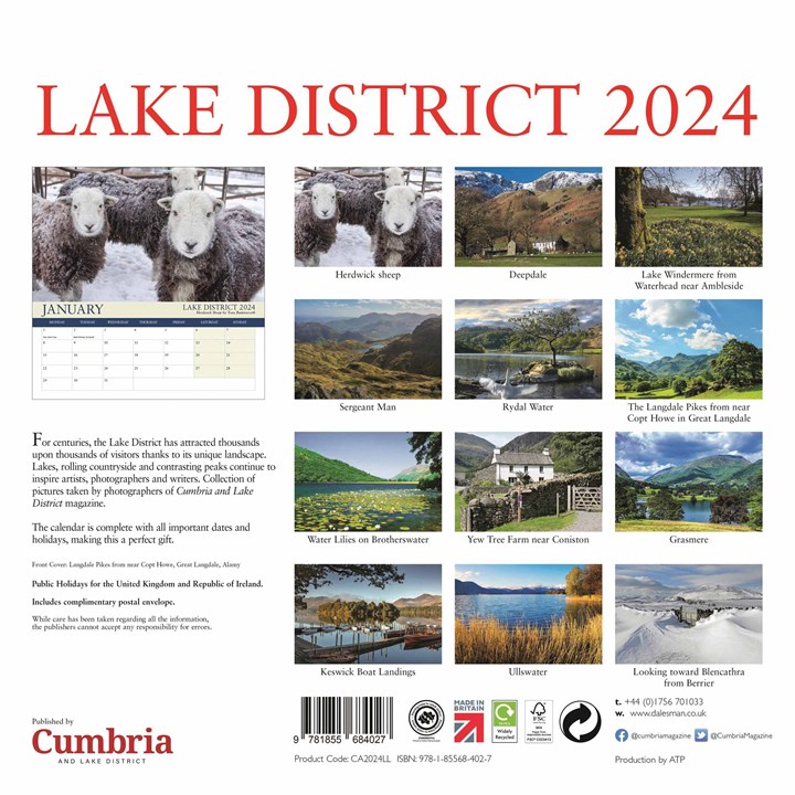 Lake District Deluxe Calendar 2024