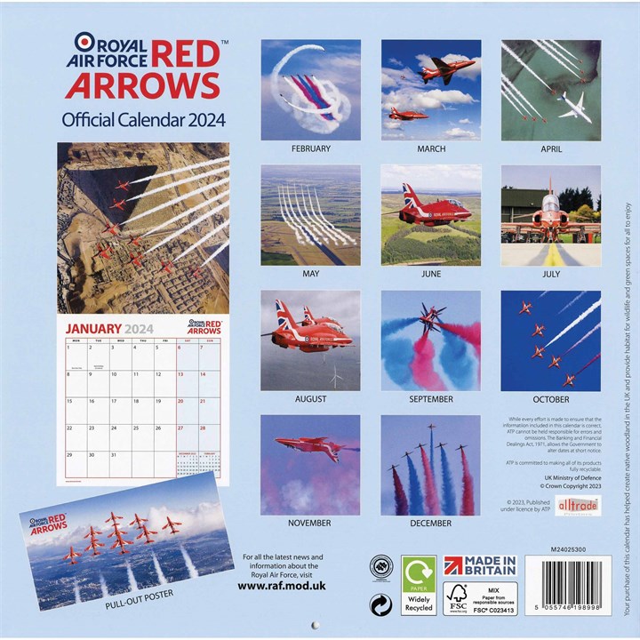 Red Arrows Calendar 2024