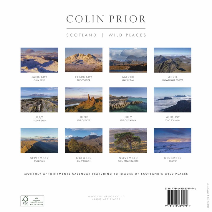 Colin Prior, Scotland Wild Places Calendar 2024