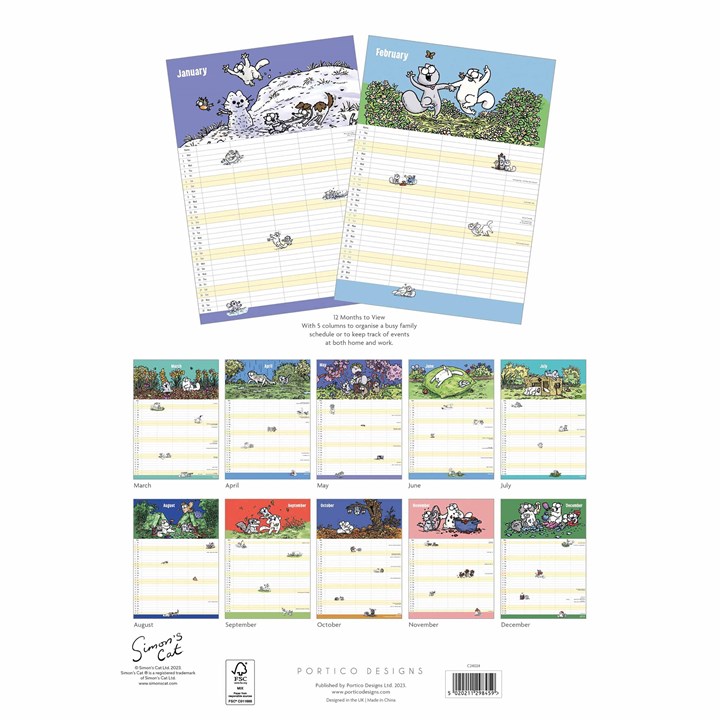 Simon's Cat A3 Family Planner 2024