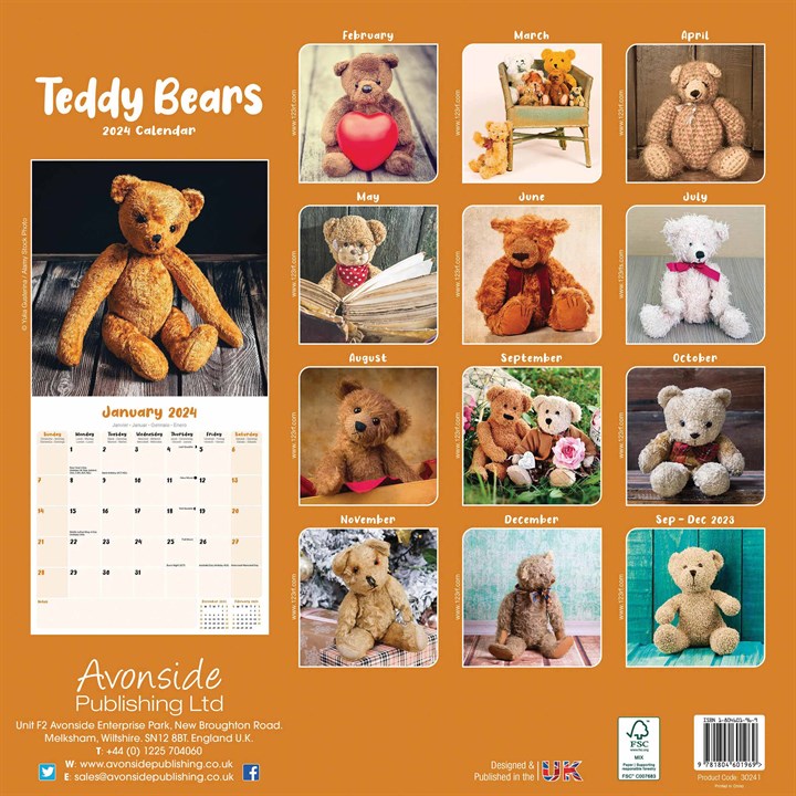 Teddy Bears Calendar 2024