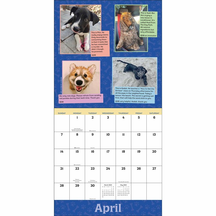 We Rate Dogs Calendar 2024