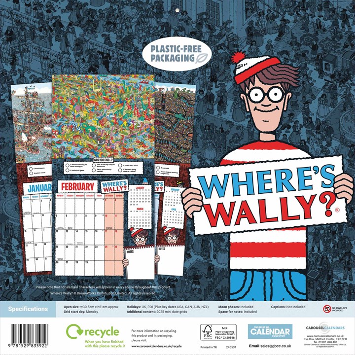 Where's Wally Calendar 2024