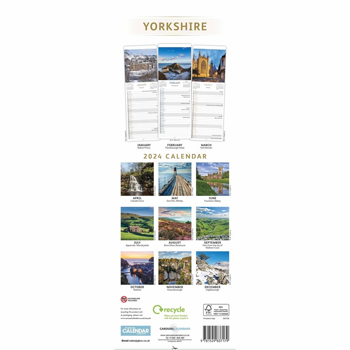 Yorkshire Slim Calendar 2024