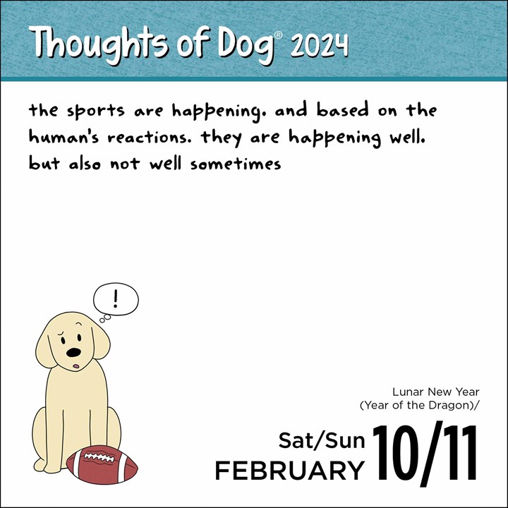 Thoughts Of Dog Desk Calendar 2024