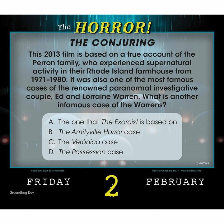 Horror Desk Calendar 2024