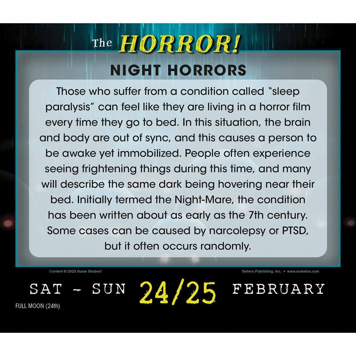 Horror Desk Calendar 2024