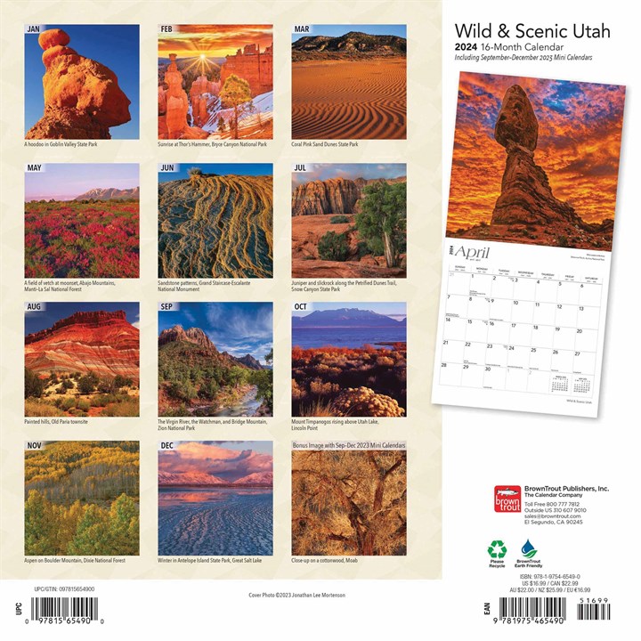 Wild & Scenic, Utah Calendar 2024