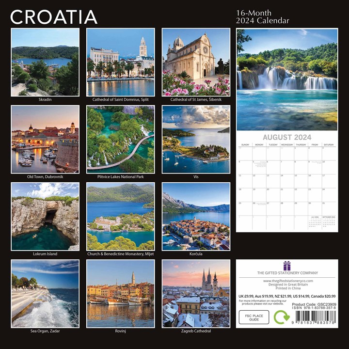 316345 Croatia Calendar Back 
