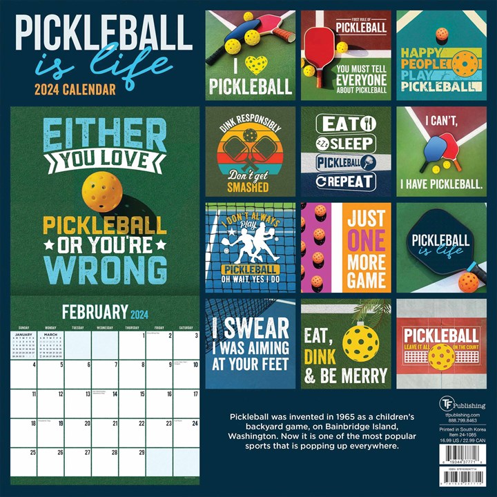 Pickleball is Life Calendar 2024