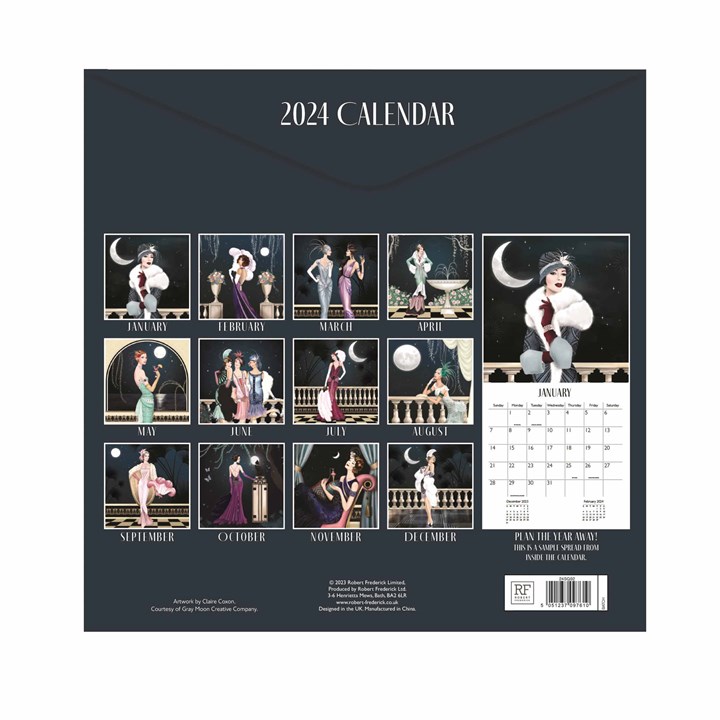 Claire Coxon Art Deco Calendar 2024