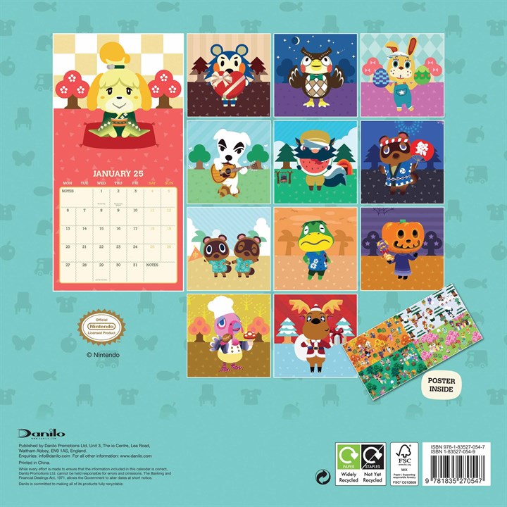 Nintendo, Animal Crossing Calendar 2025