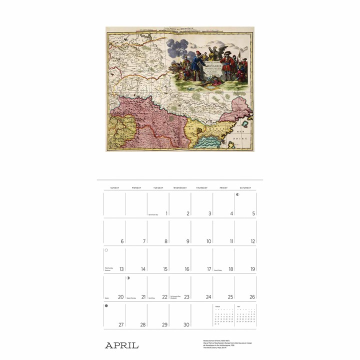 The British Library, Antique Maps Calendar 2025