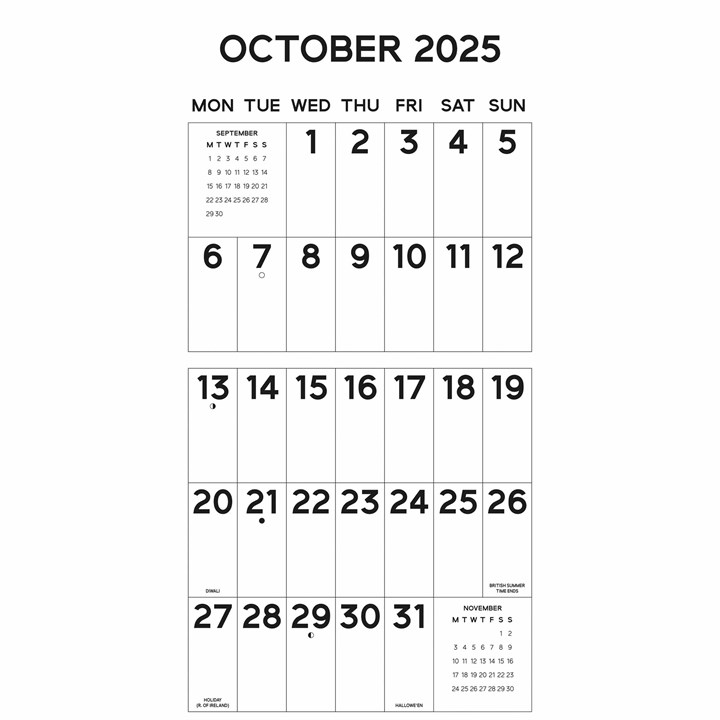 Zebra 2025 Calendar Big Letters Big Numbers Merla Stephie