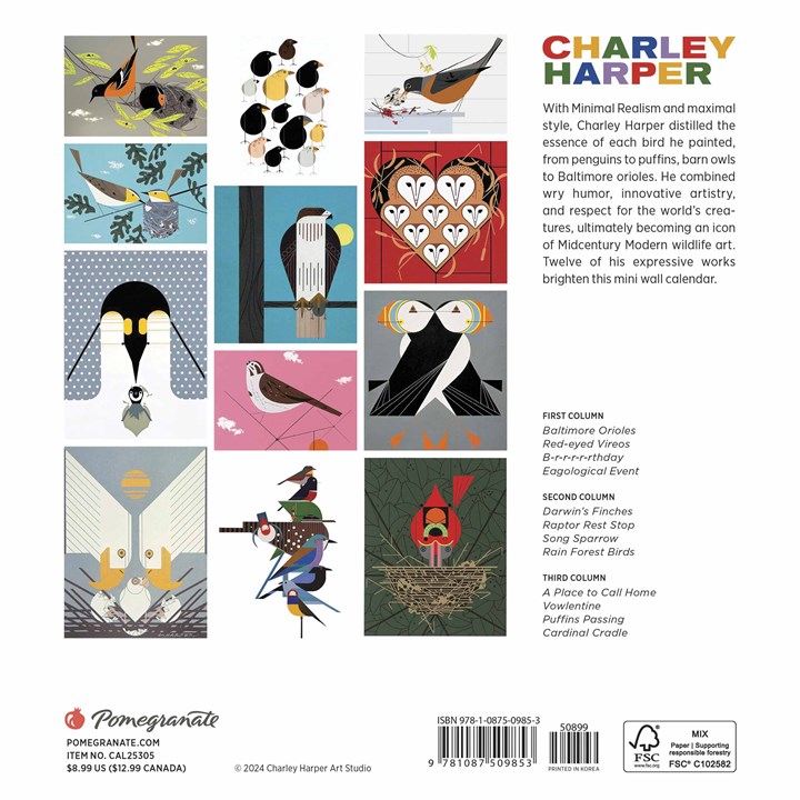 Charley Harper Mini Calendar 2025