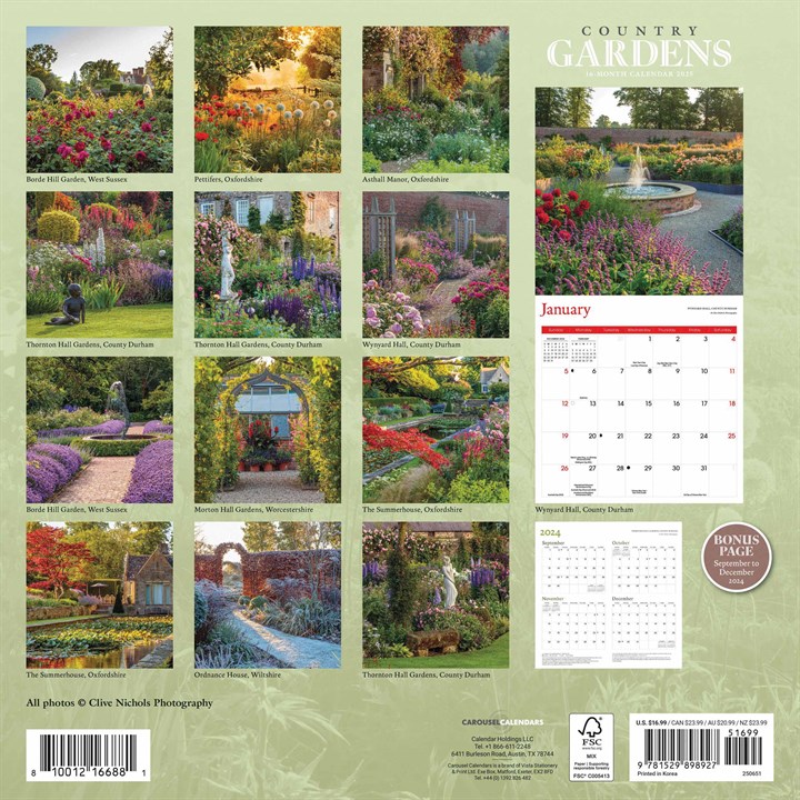 Country Gardens Calendar 2025