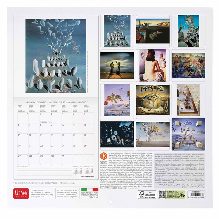 Salvador Dali Calendar 2025