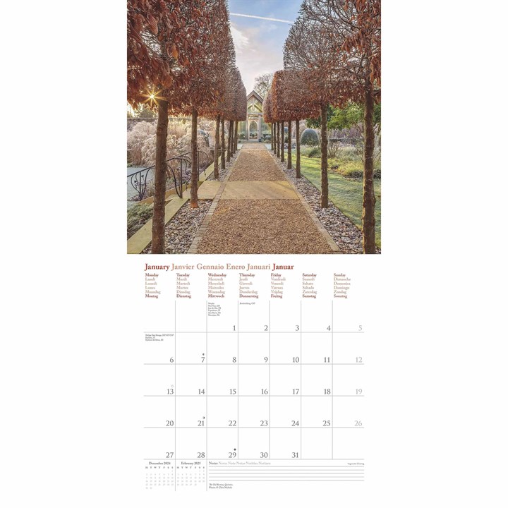 English Country Gardens Calendar 2025