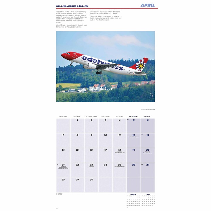 Flight, Modern Commercial Airliners Calendar 2025