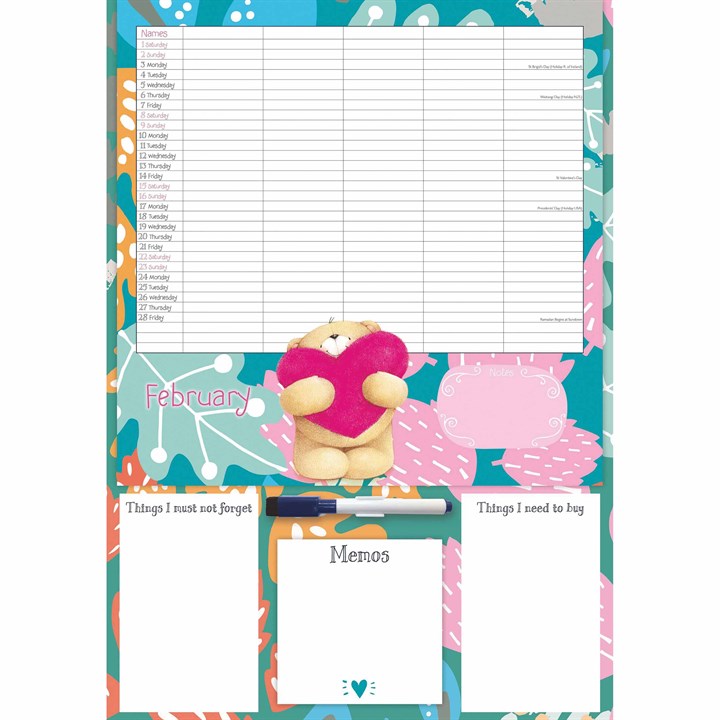 Forever Friends A3 Family Organiser 2025